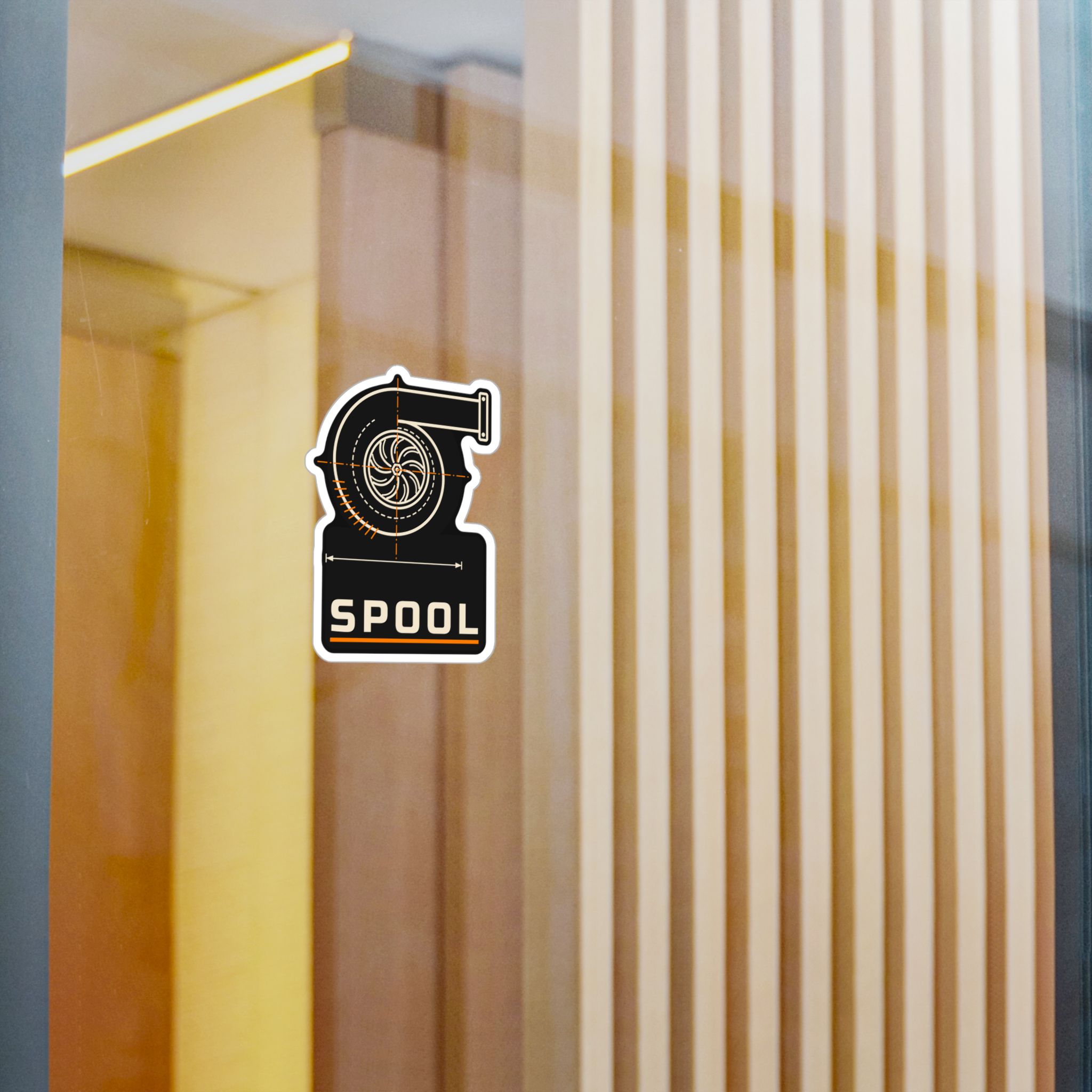 Spool Turbo Sticker decal shown applied (photo mockup)