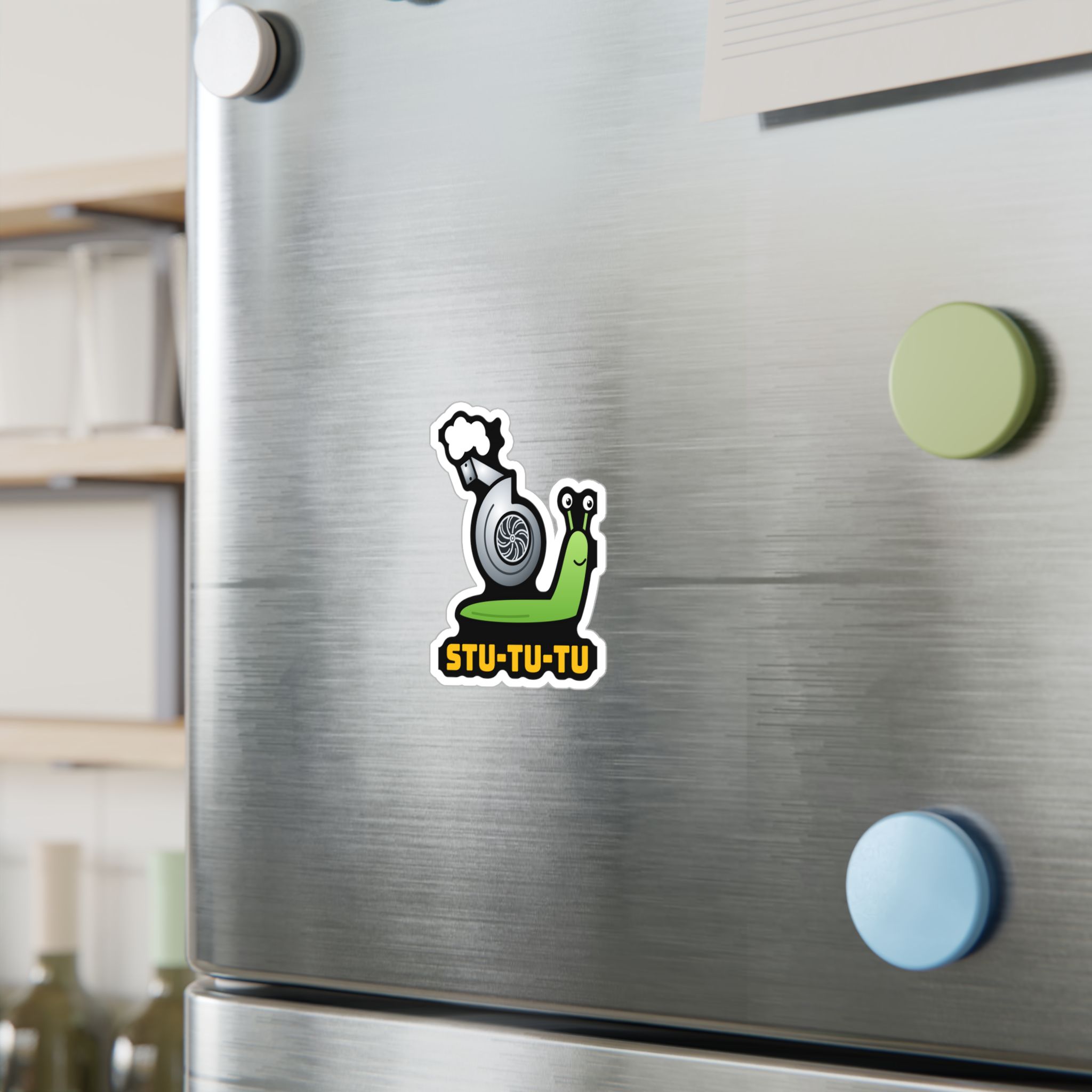 Turbo Snail Sticker decal shown applied (photo mockup)