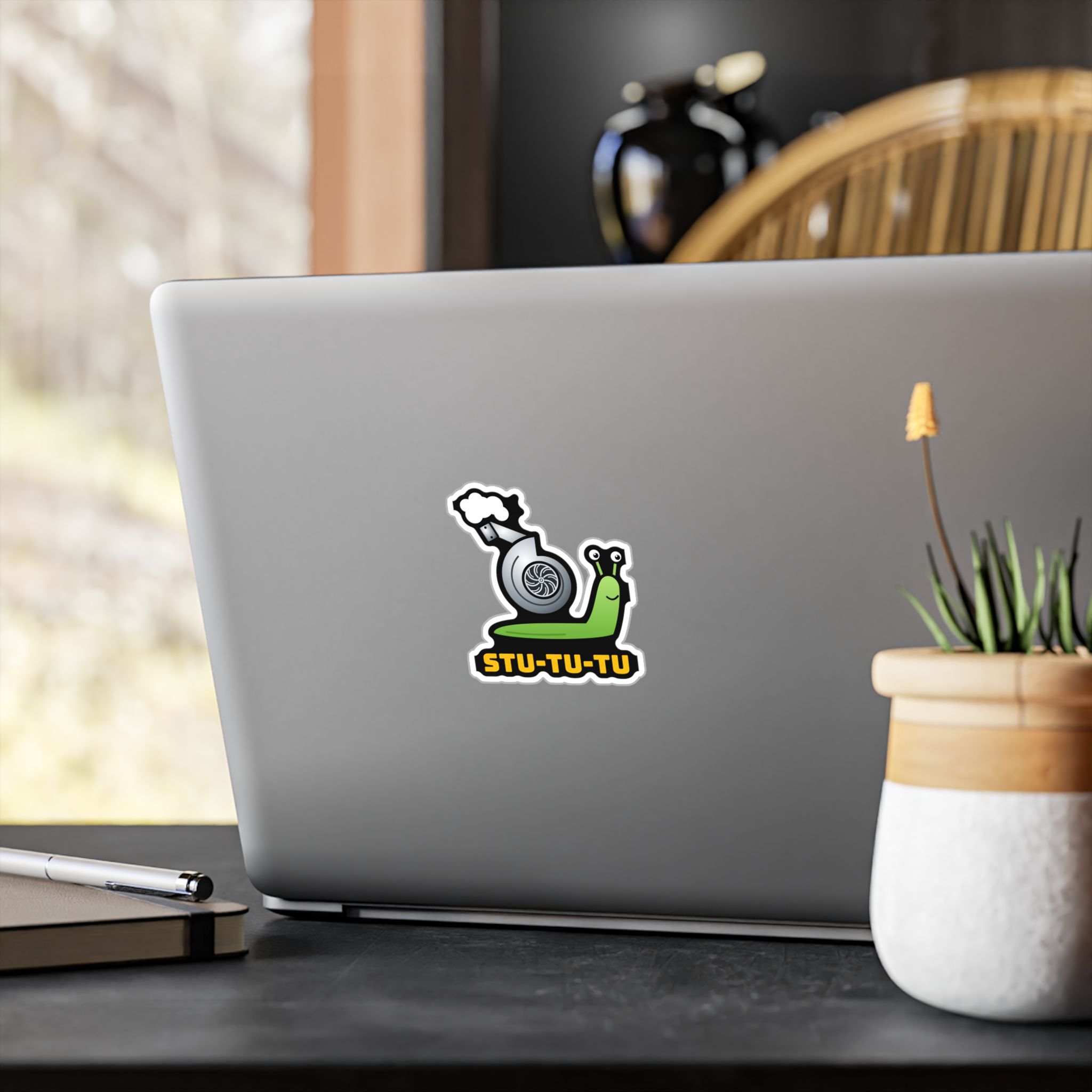 Turbo Snail Sticker decal shown applied (photo mockup)