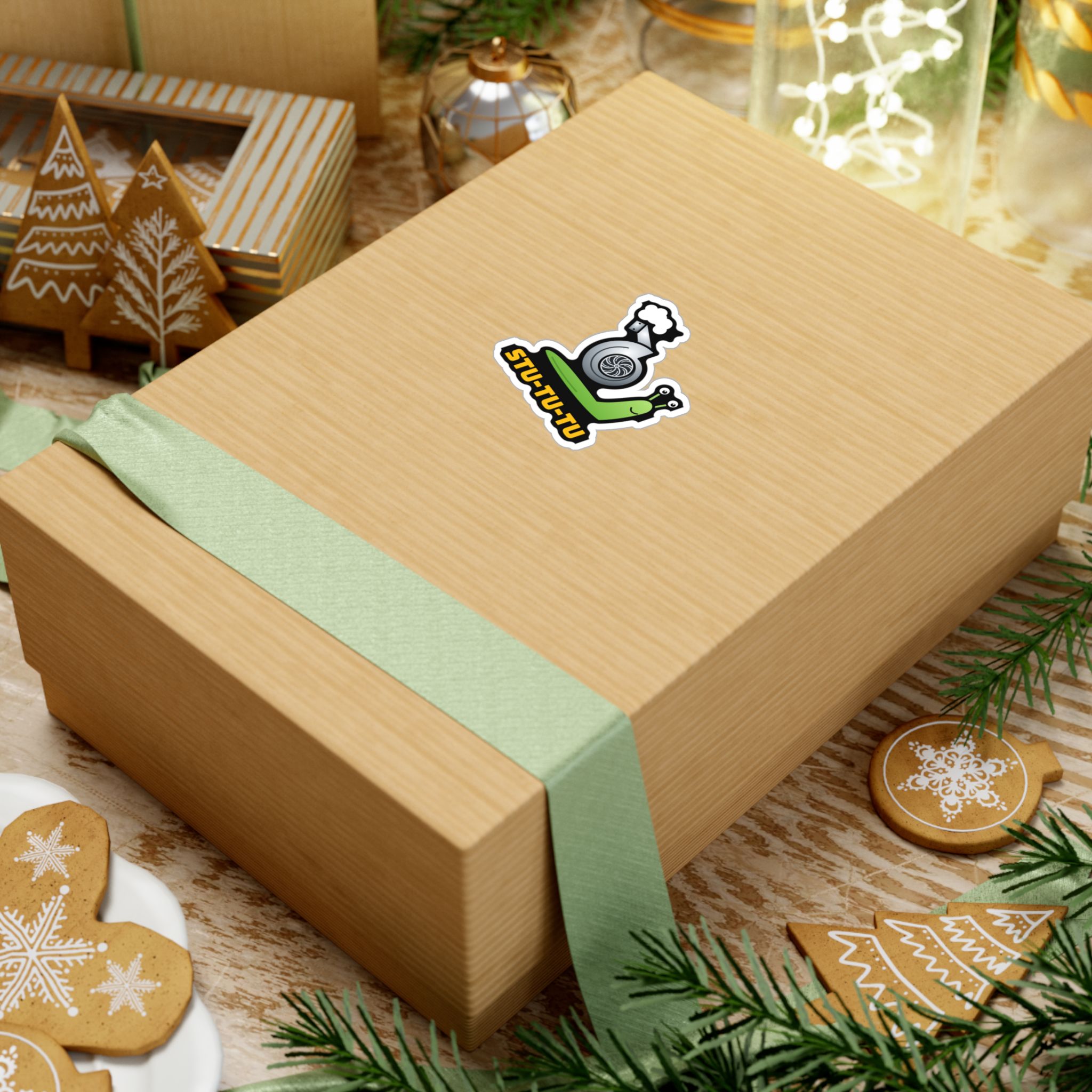 Turbo Snail Sticker decal shown applied (photo mockup)