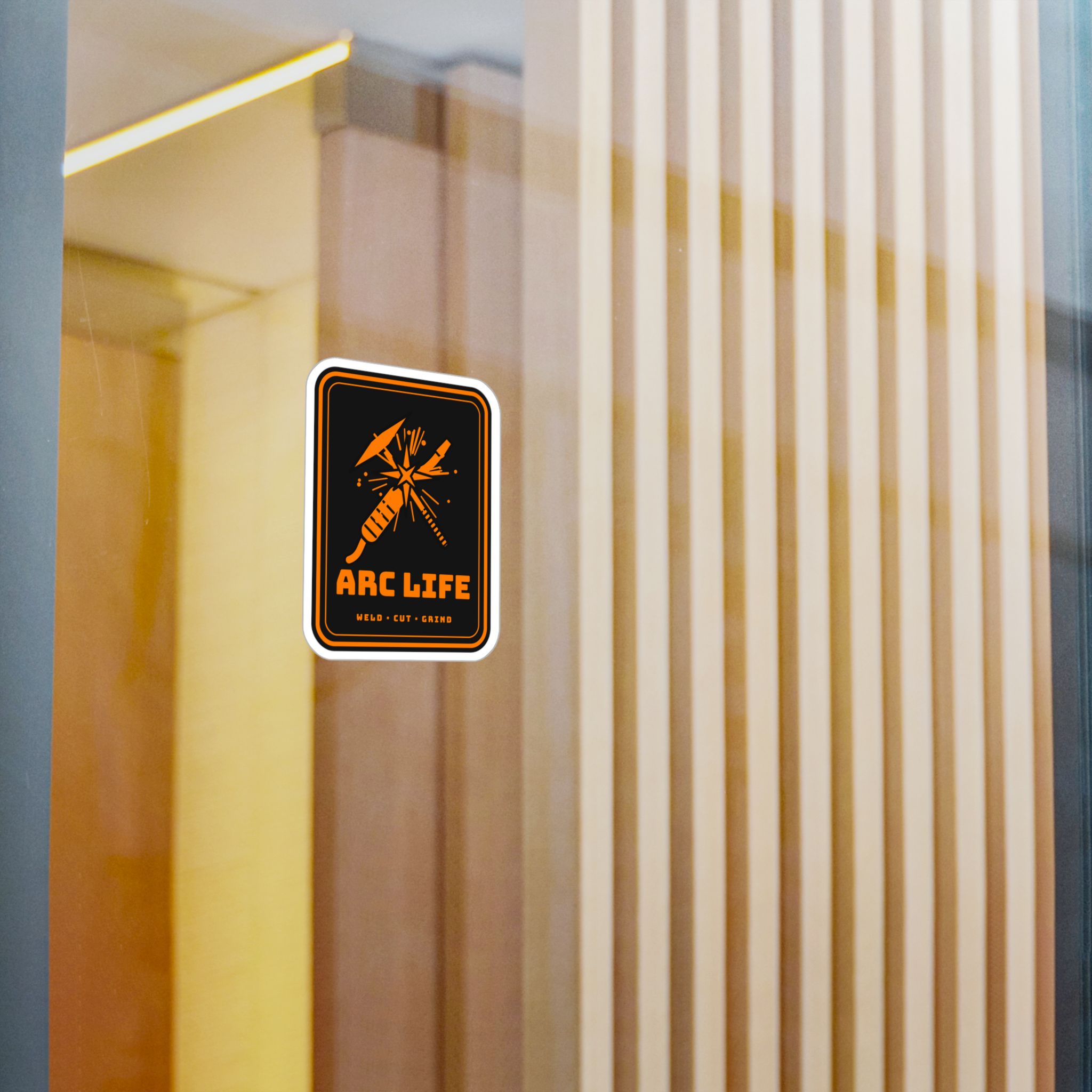Arc Life Welder Sticker decal shown applied (photo mockup)