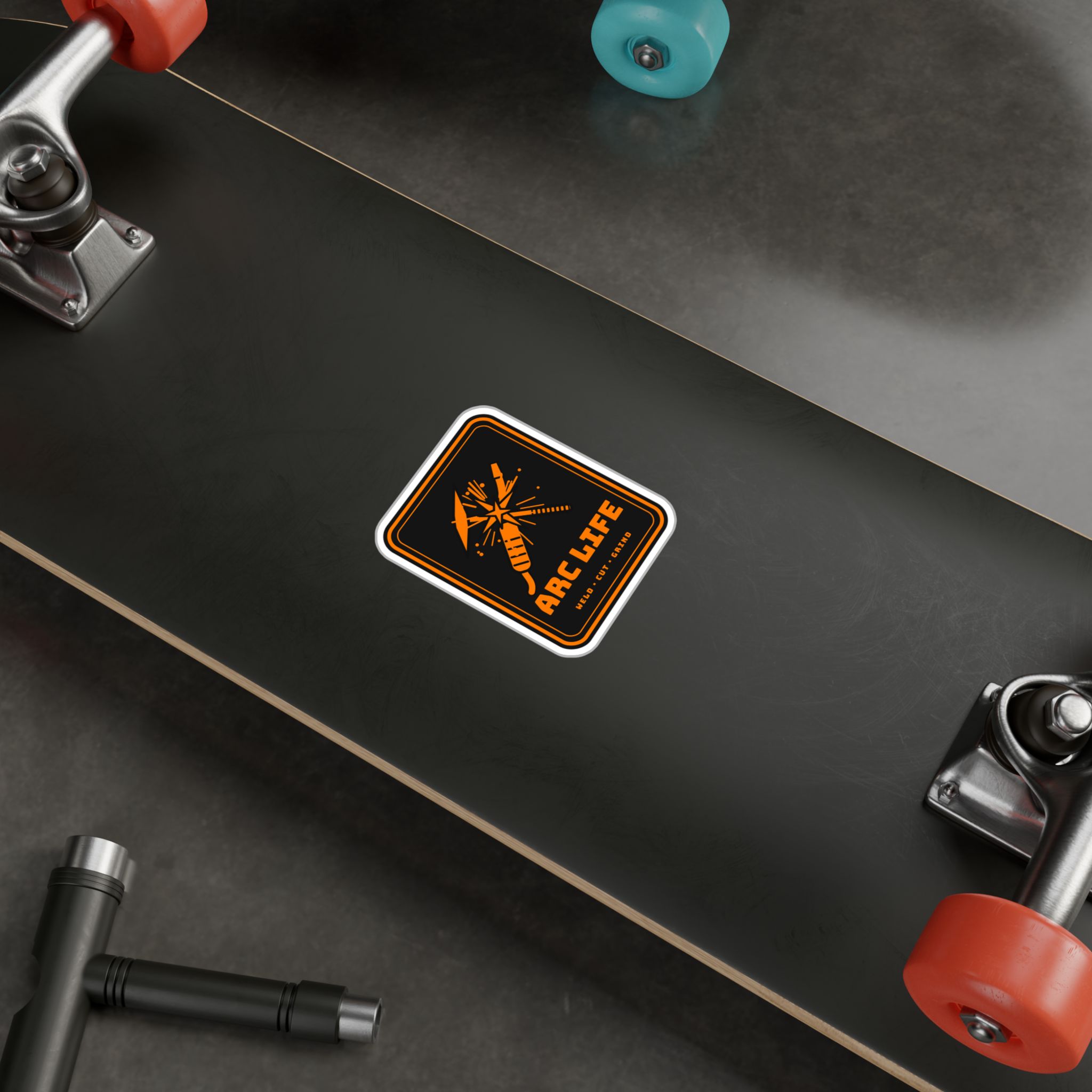 Arc Life Welder Sticker decal shown applied (photo mockup)