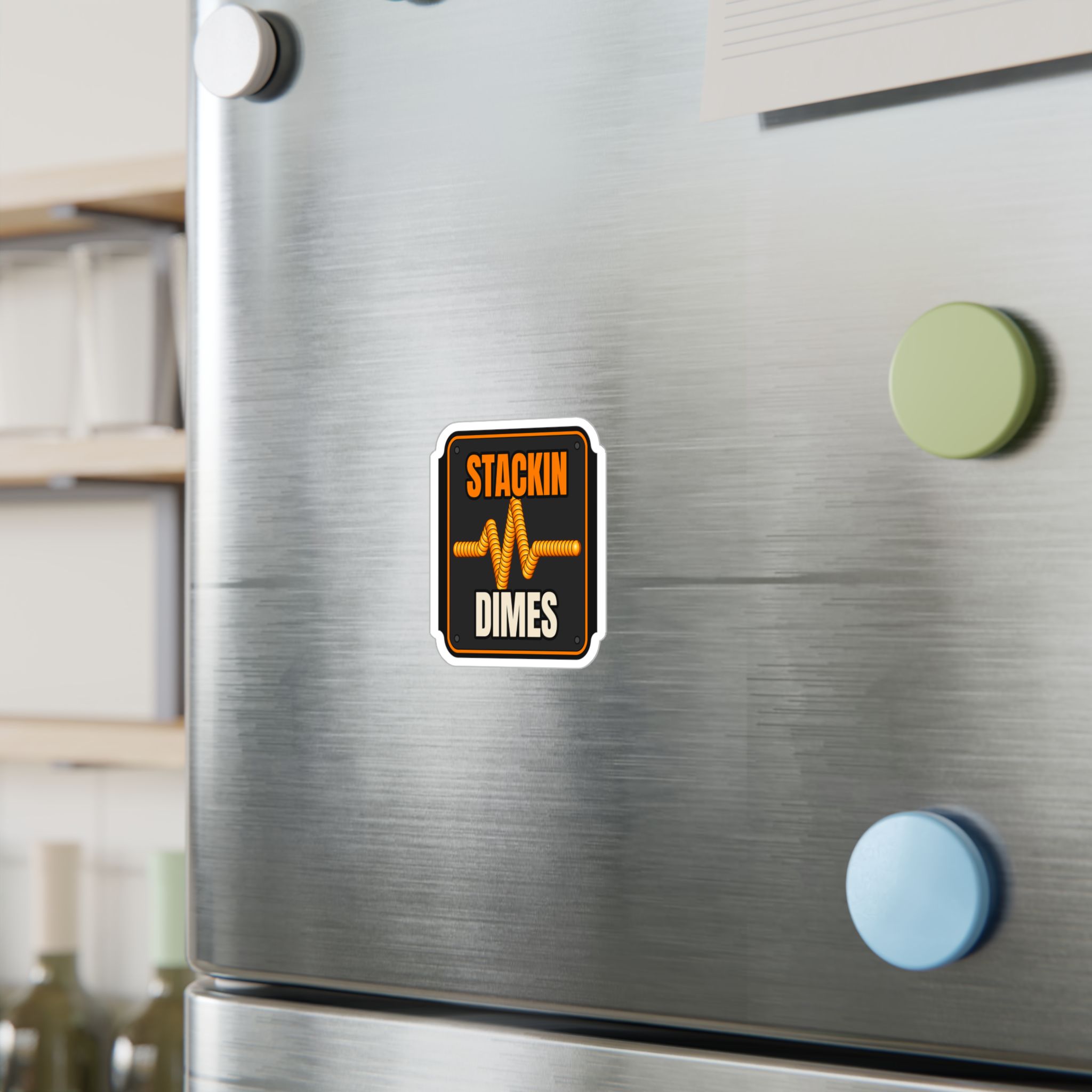 Stackin Dimes Welder Sticker decal shown applied (photo mockup)