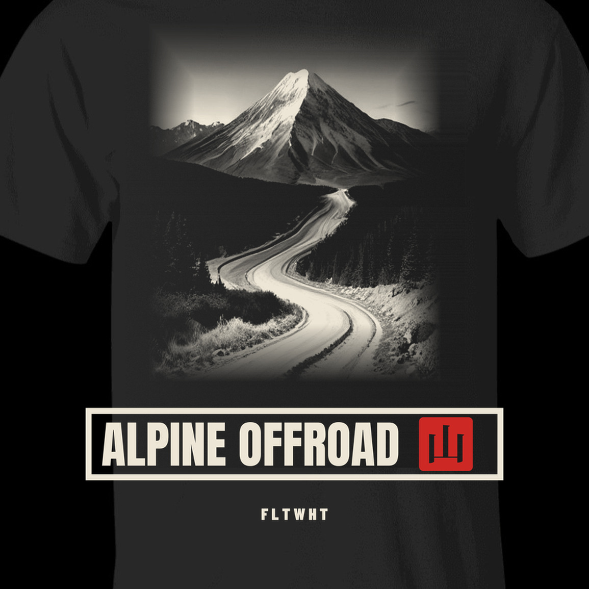 Alpine Offroad Manga Tee — black graphic tee