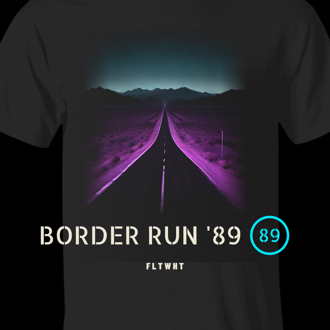 Border Run '89 Tee — black graphic tee
