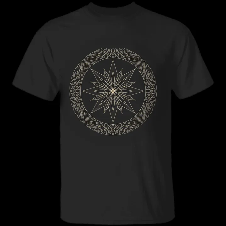 Adobe Sun Tee mockup: the print on a black Gildan G500 tee