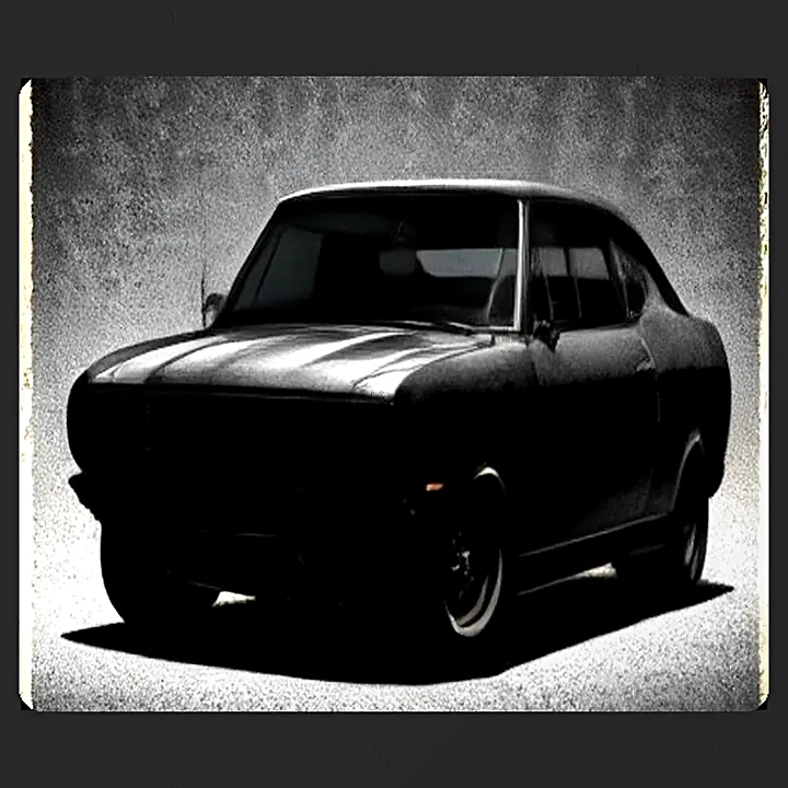 American Muscle Tee printed mock close-up: the print in the black cotton weave