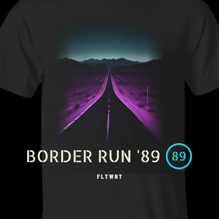 Border Run '89 Tee artwork detail crop