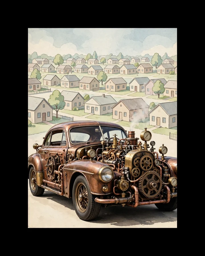 The Brass Suburban Tee print design
