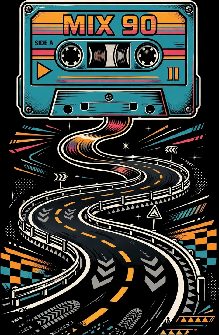 Cassette Road Tee print artwork