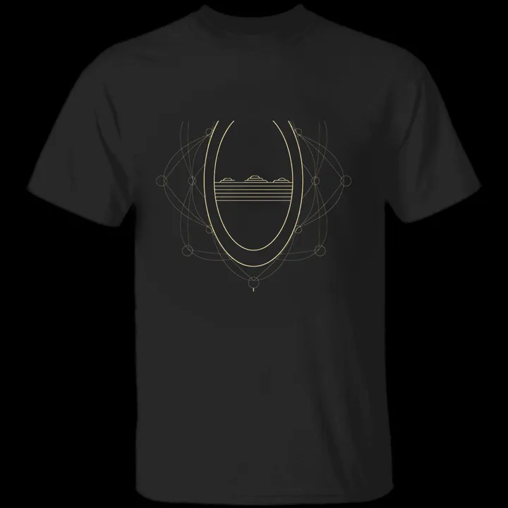 Channel Silhouette Tee mockup: the print on a black Gildan G500 tee