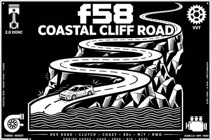 Coastal Cliff Road Tee print artwork