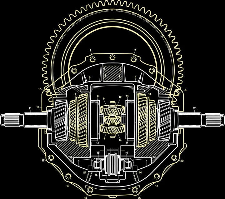 Differential Diagram Tee print artwork