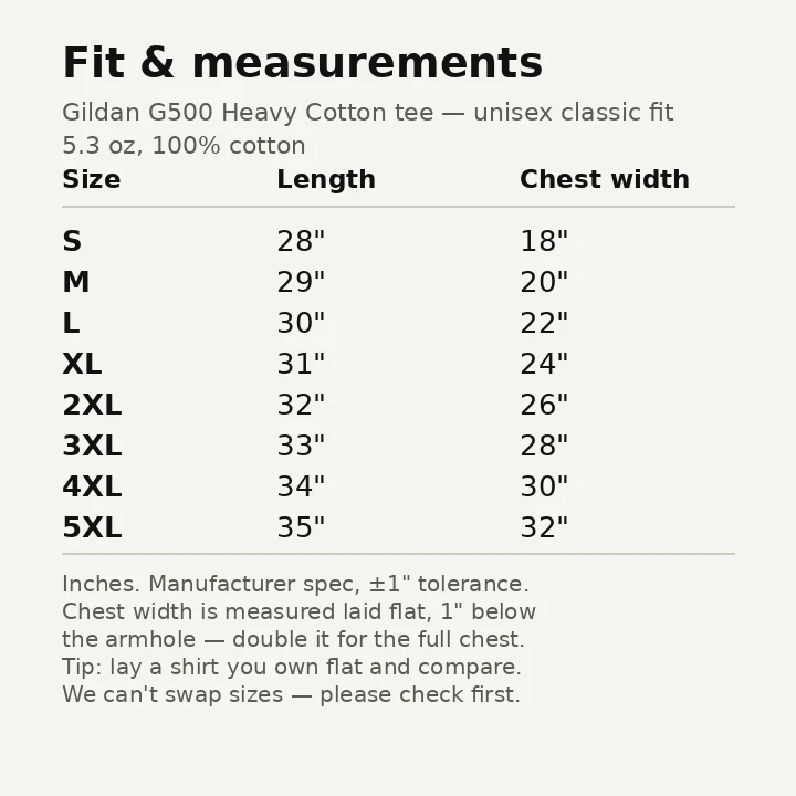 Neon Osaka Nightrunner Tee printed mock fit and measurements chart