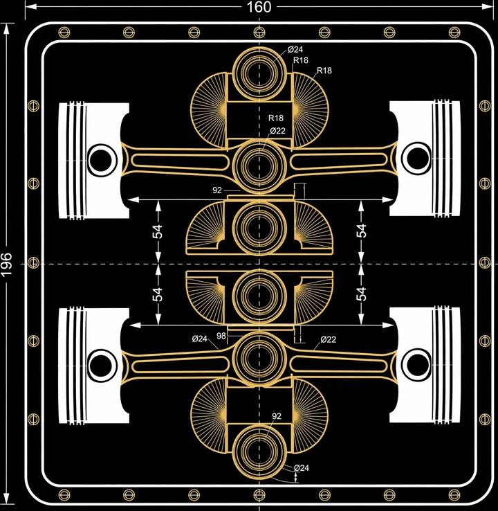 Flat Four Diagram Tee print artwork