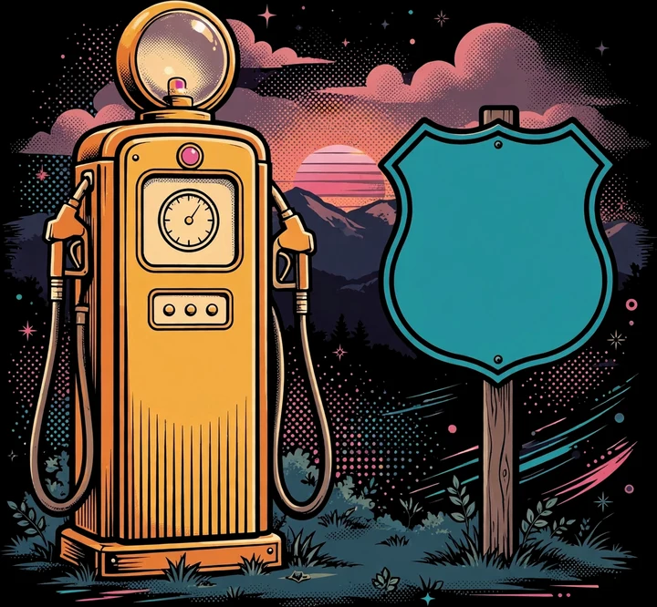Gas Route Tee print artwork
