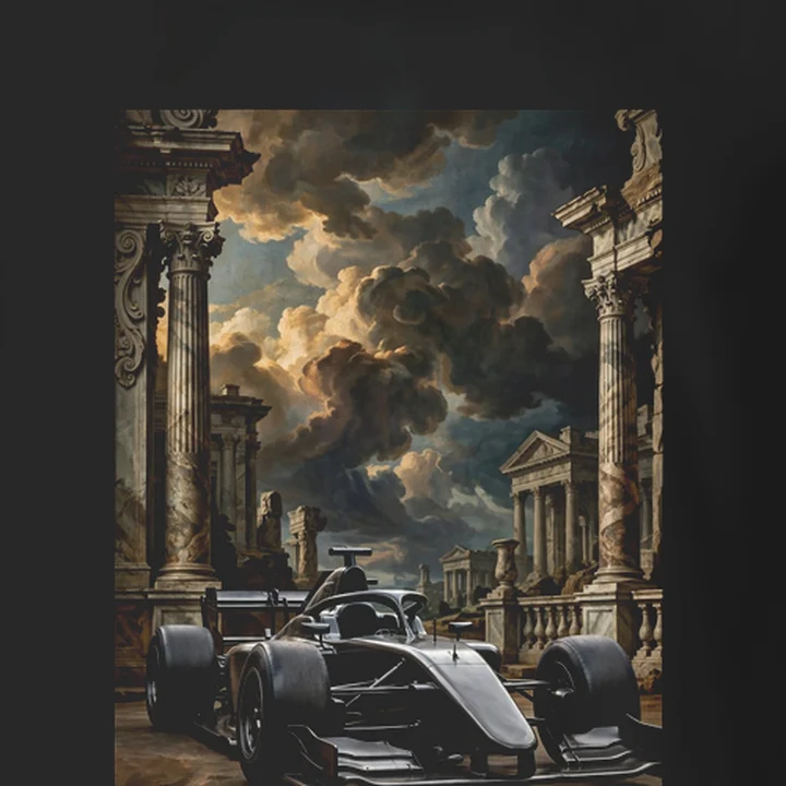 Grand Prix Baroque Tee close-up of the print