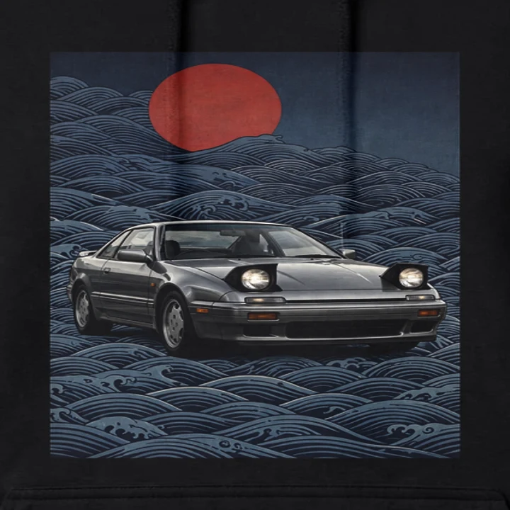 Great Wave Drift Hoodie close-up of the print