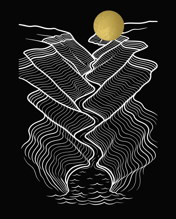Hondo Arroyo Vista Tee design: the print on a black Gildan G500 tee