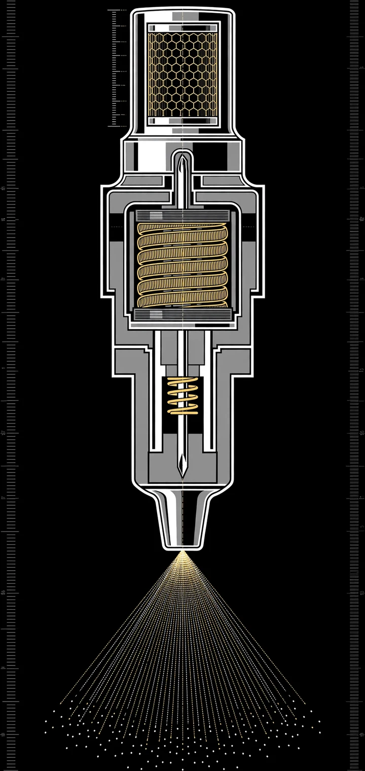 Injector Cross-Section Tee print artwork