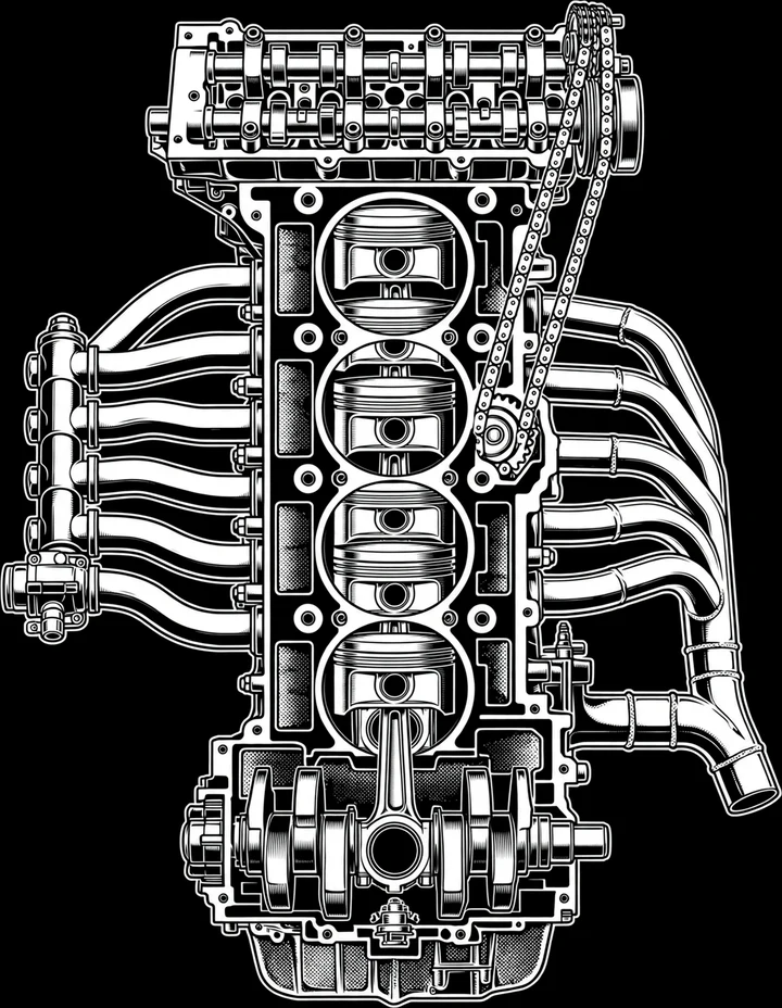 Inline Six Tee print artwork