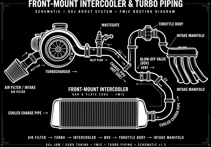 Intercooler Schematic Tee print artwork