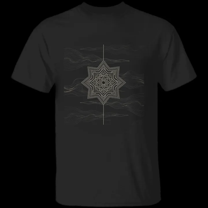 Marine Layer Tee mockup: the print on a black Gildan G500 tee