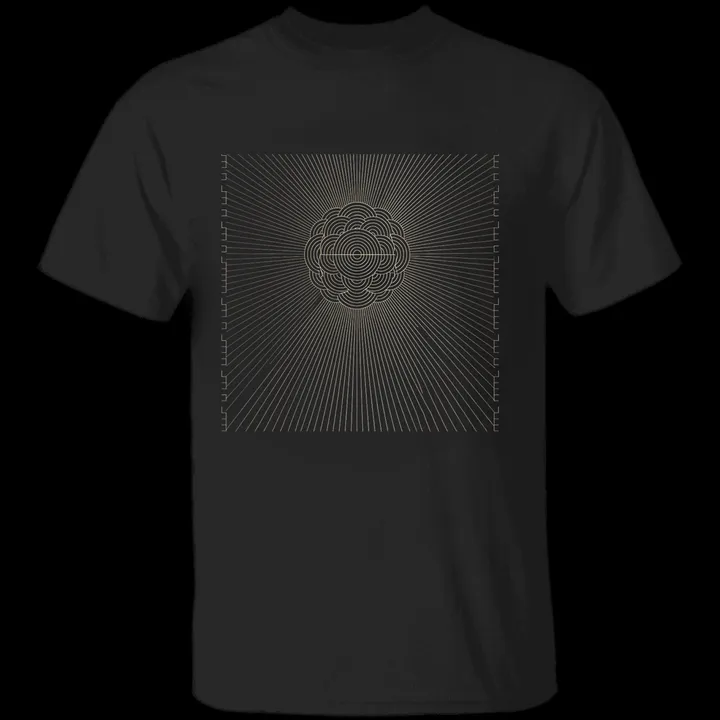 Mission Arch Tee mockup: the print on a black Gildan G500 tee