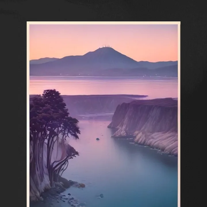 Monterey Harbor Dawn Tee artwork detail crop