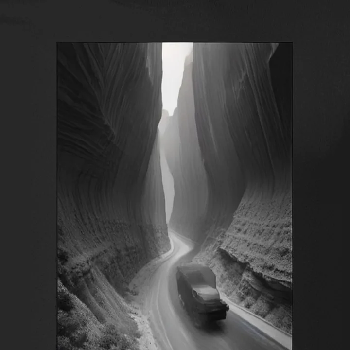 Night Canyon Drift II Tee artwork detail crop