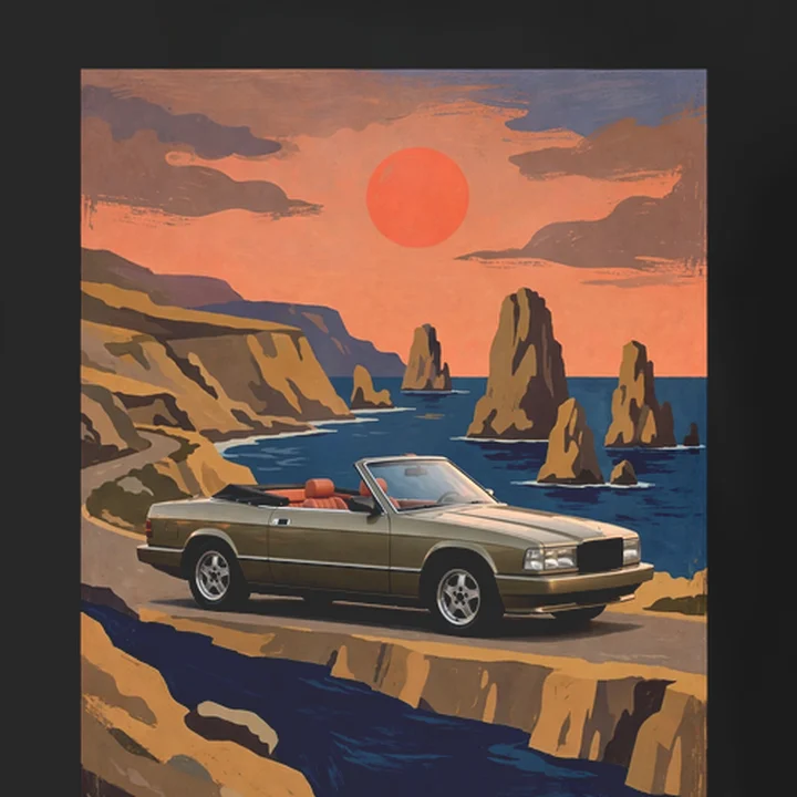 Pacific Coast Cabrio Tee close-up of the print