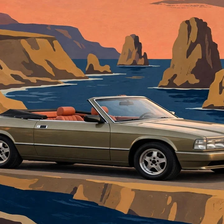 Pacific Coast Cabrio Poster close-up of the print