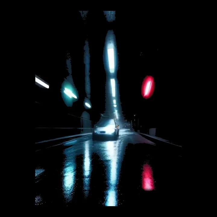 Rainy Neon Underpass Tee print plate design