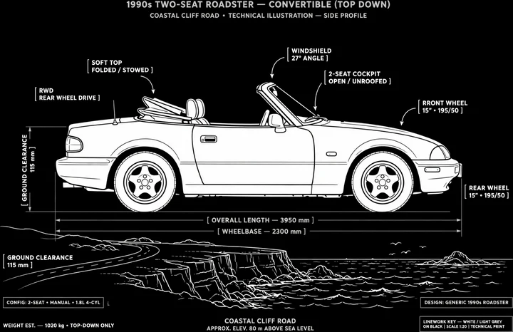 Roadster Profile Coastal Tee print artwork