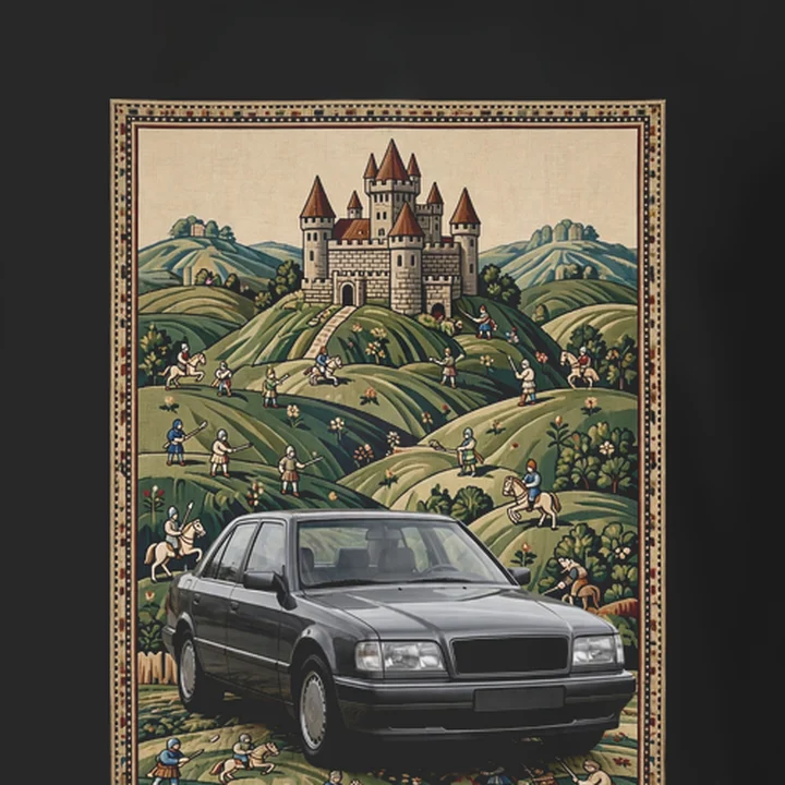 Tapestry Autobahn Tee close-up of the print