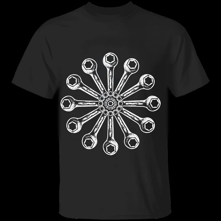 Torque Sequence Tee mockup: the print on a black Gildan G500 tee