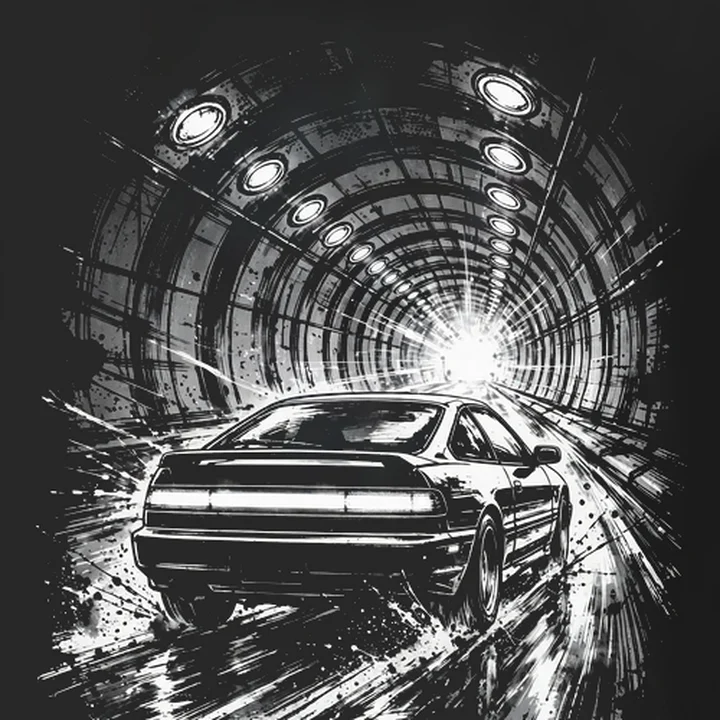 Tunnel Echo Tee close-up of the print