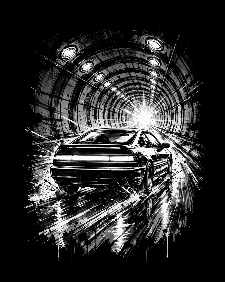 Tunnel Echo Tee print design