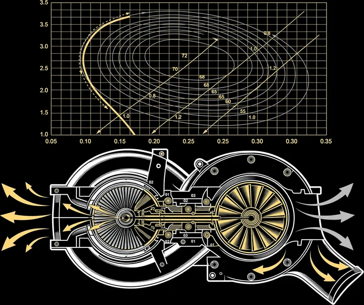 Turbo Compressor Map Tee print artwork
