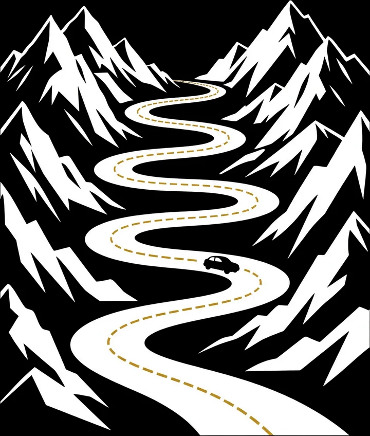 Two-Way Mountain Road Tee print artwork