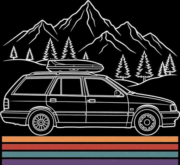Wagon Life Tee print artwork