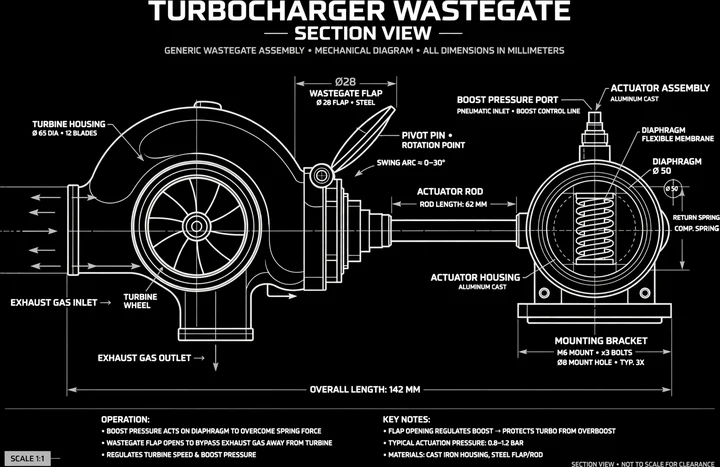 Wastegate Actuator Diagram Tee print artwork